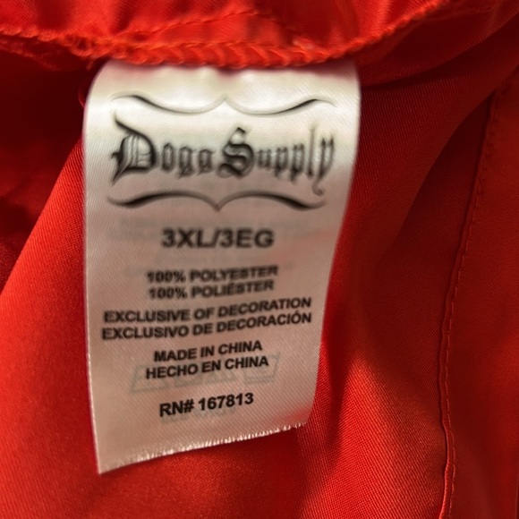 Dogg Supply Poly Red‎ Satin Men's Notched Collar Sleep Set size 3X - Picture 10 of 10